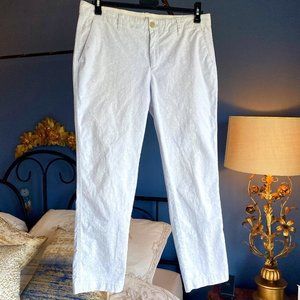 Gap Powder Blue White Floral Chino Capri Pants